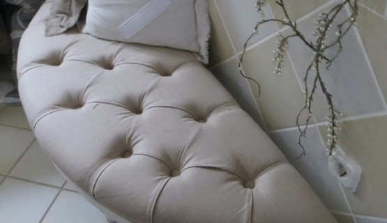Halbrunde Bank beige &euro; 295,-- jetzt &euro; 249,--