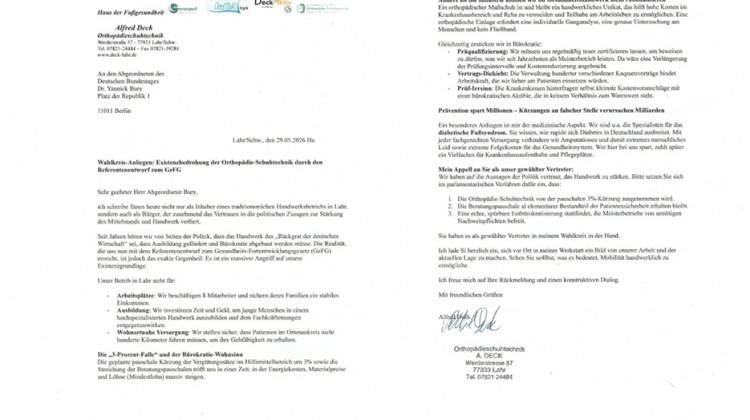 Initiative gegen die pauschale K&uuml;rzung im Hilfsmittelbereich